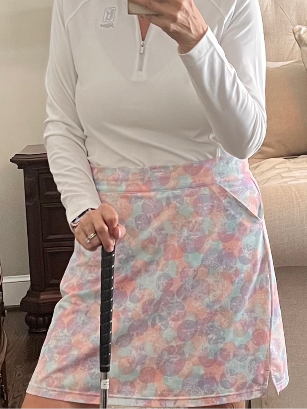 Peter Millar Pastel Multi-Color Circle-Print Skort - Picture 3 of 9